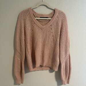 Vero Moda pink knit wool blend vneck sweater